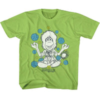 Thumbnail for FRAGGLE ROCK-FRAGGLE ROCK MOKEY AND FLOWERS-KEY LIME YOUTH S/S TSHIRT