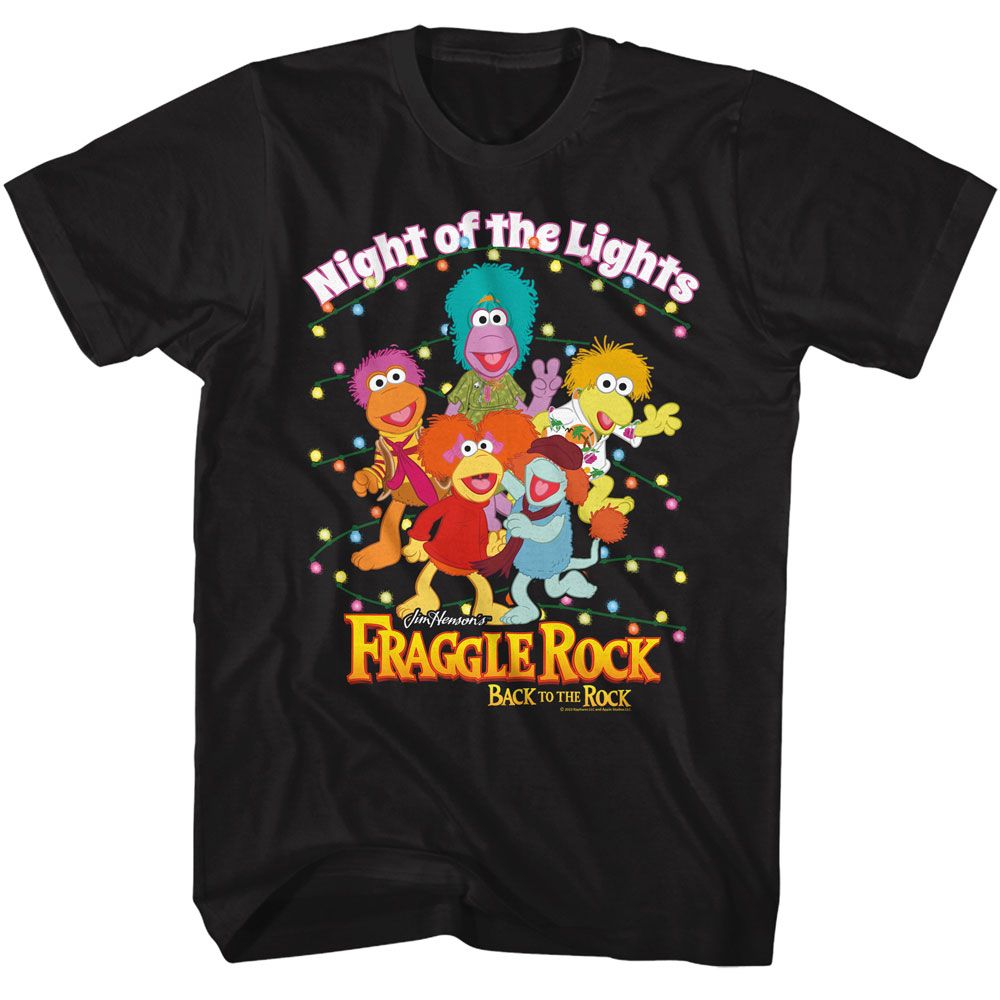 FRAGGLE ROCK-FRAGGLE ROCK NIGHT OF THE LIGHTS-BLACK ADULT S/S TSHIRT