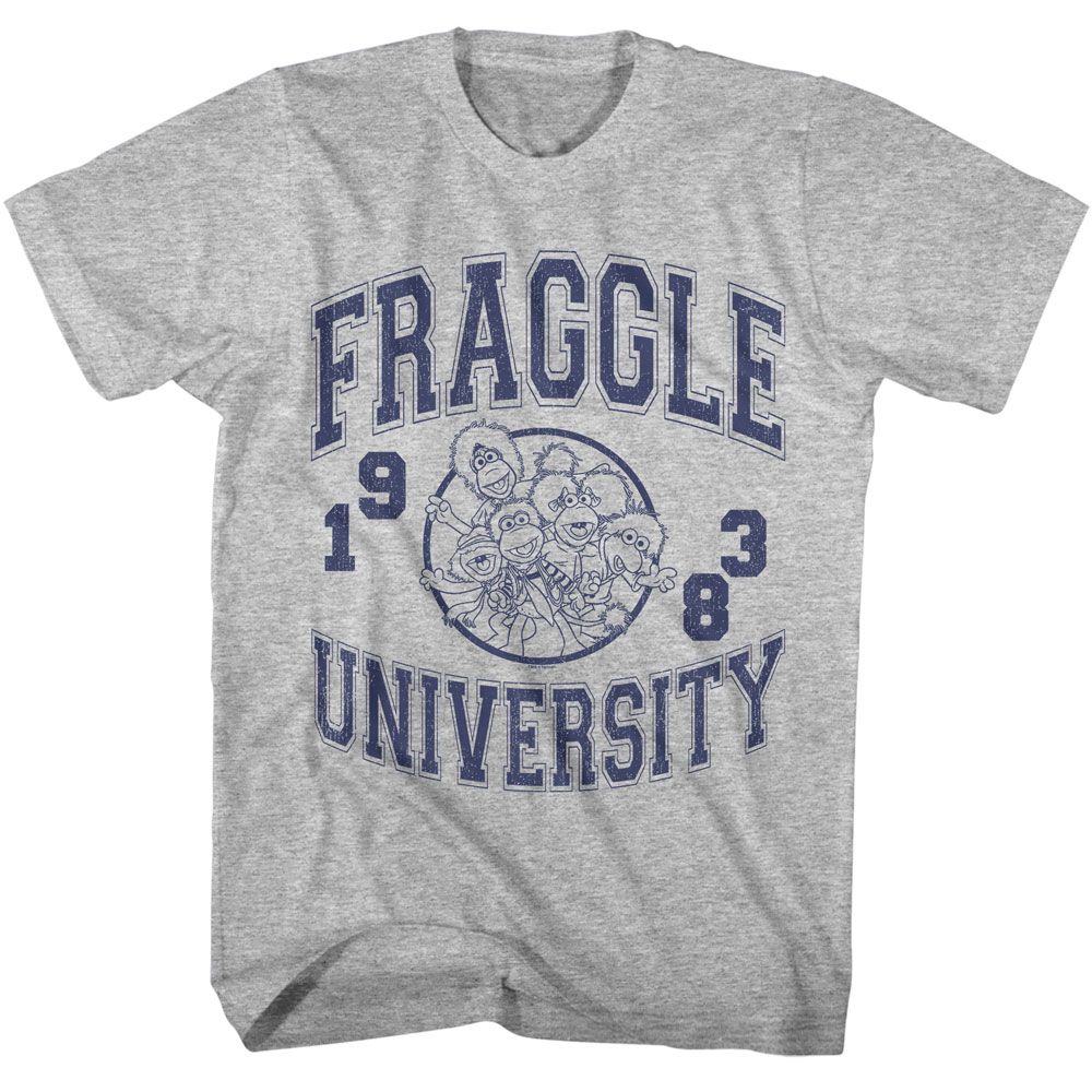 FRAGGLE ROCK-FRAGGLE ROCK UNIVERSITY-GRAY HEATHER ADULT S/S TSHIRT