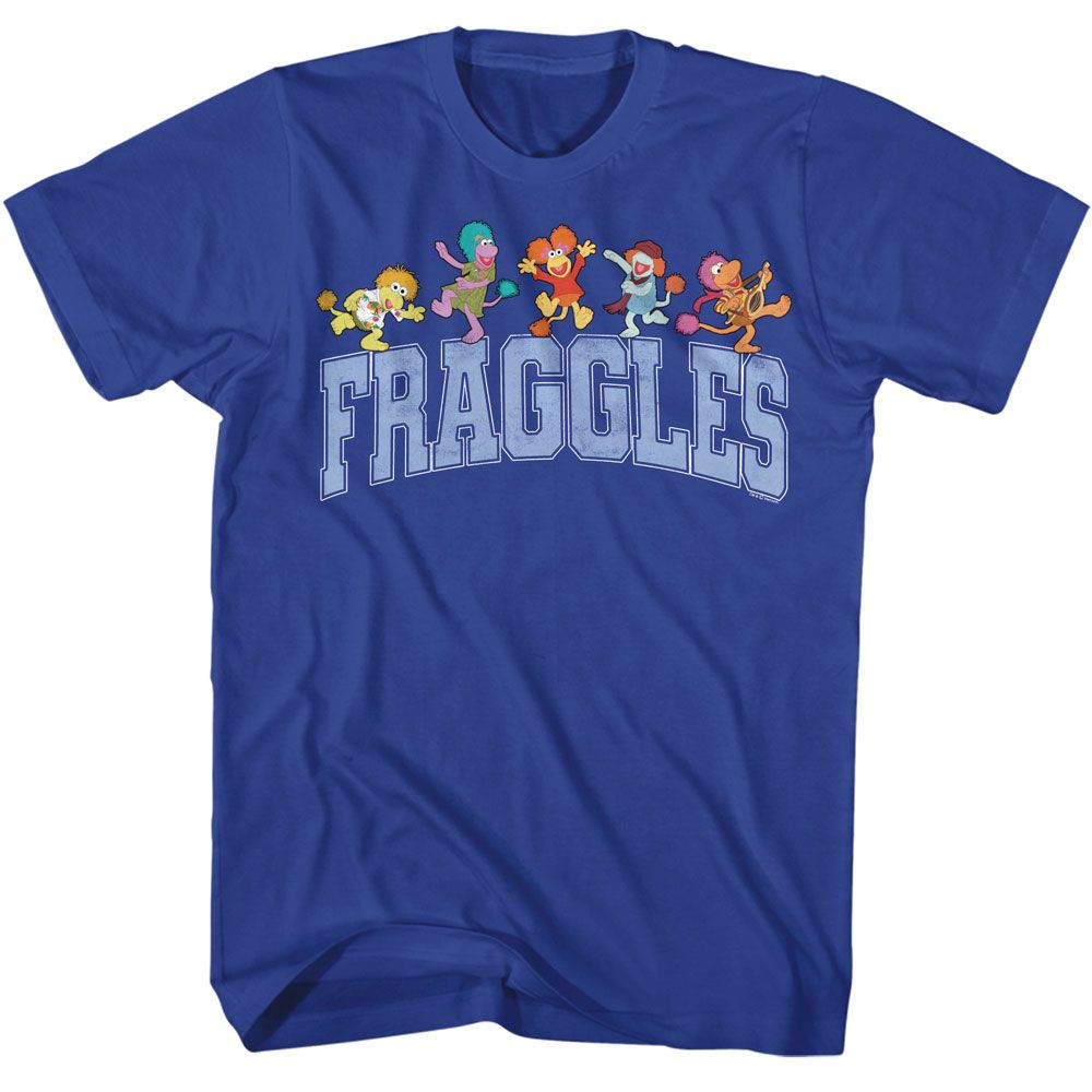 FRAGGLE ROCK-FRAGGLE ROCK COLLEGIATE W CHARACTERS-ROYAL ADULT S/S TSHIRT