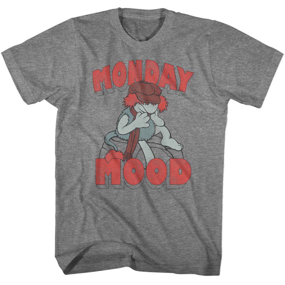 FRAGGLE ROCK-FRAGGLE ROCK MONDAY MOOD-GRAPHITE HEATHER ADULT S/S TSHIRT