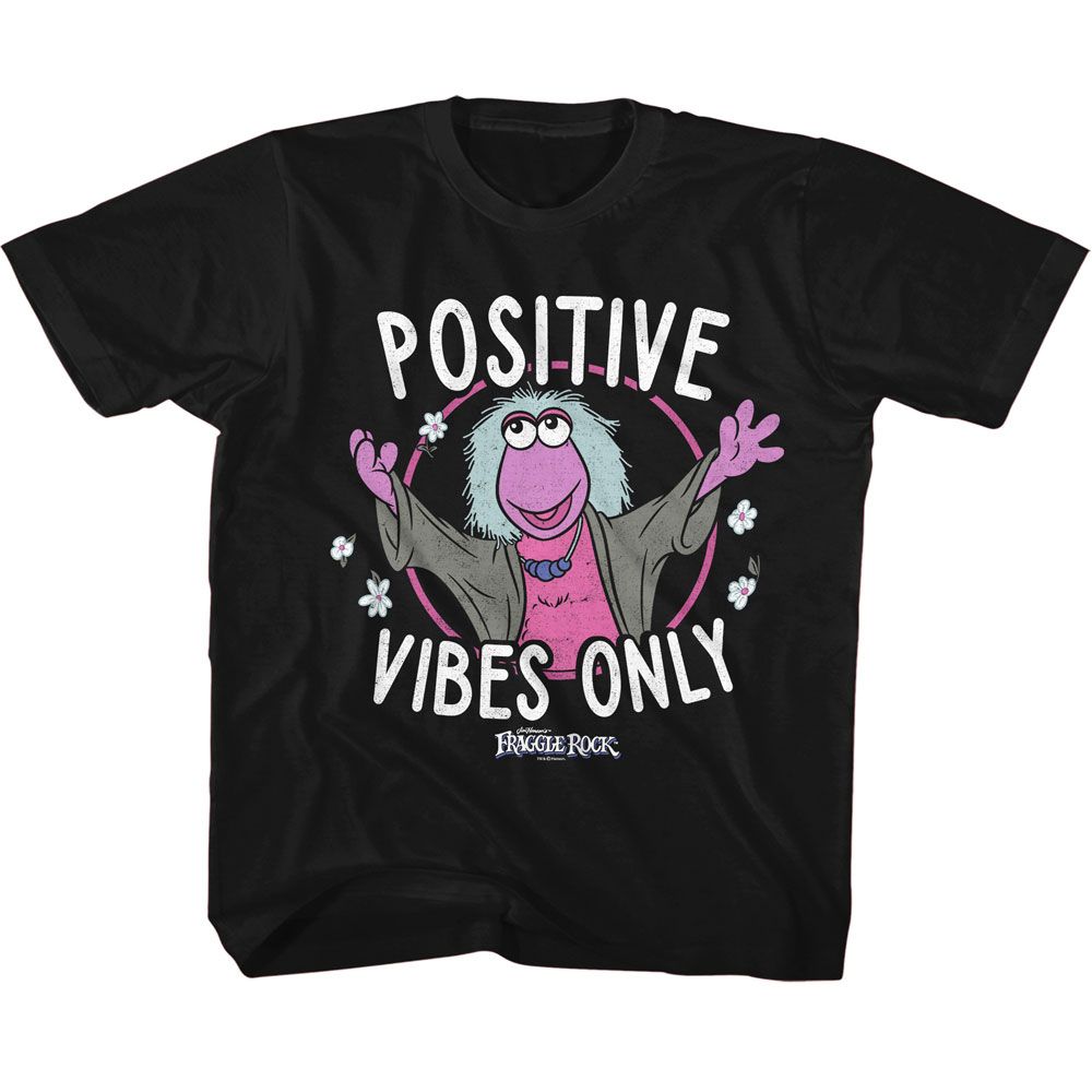FRAGGLE ROCK-FRAGGLE ROCK POSITIVE VIBES ONLY-BLACK YOUTH S/S TSHIRT