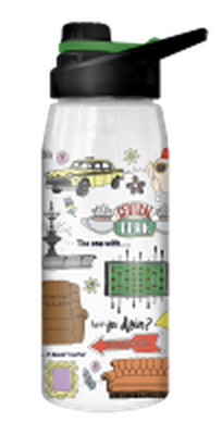 Friends Icon Quote Doodle Pattern  28oz Water Bottle w Screw Lid – 12 pc ppk ($5.00 each)