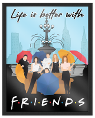 Friends Life Is Better Fountain Gel Coat  8" x 10" Framed MDF Wall Art – 12 pc ppk ($4.00 each)