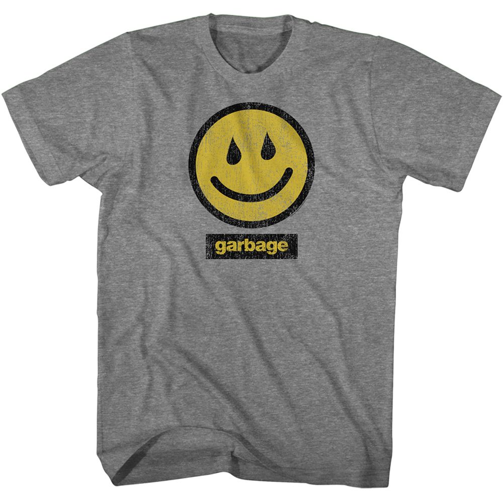 GARBAGE-SMILE-GRAPHITE HEATHER ADULT S/S TSHIRT