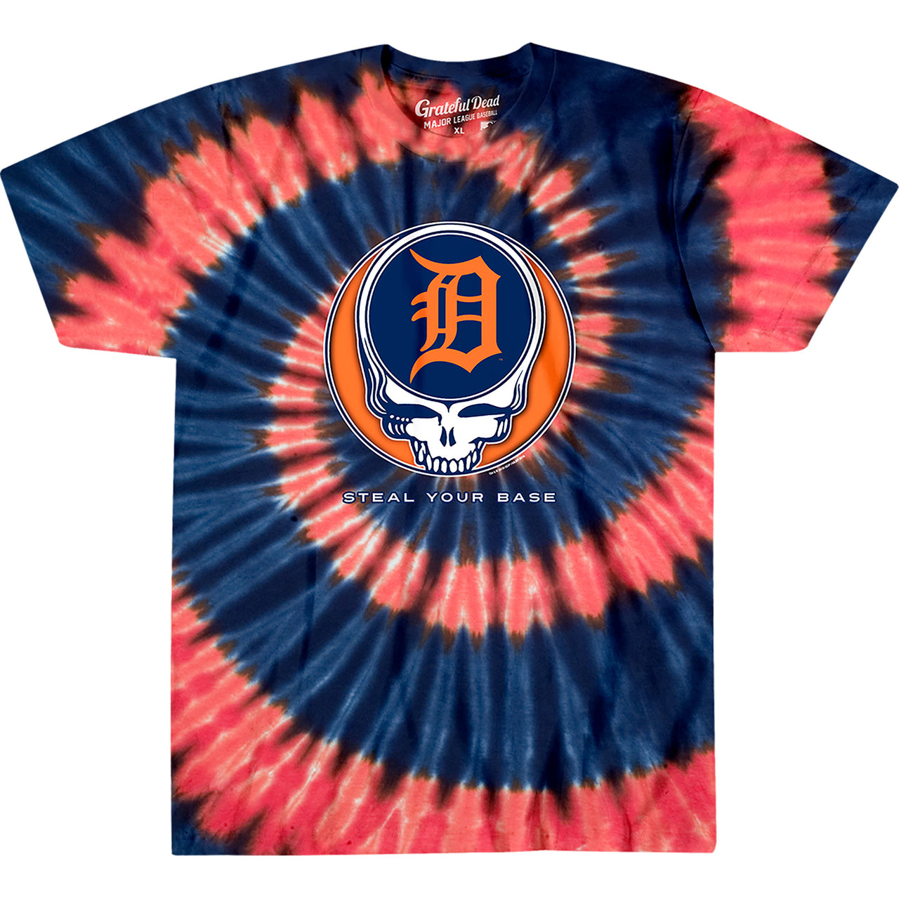Detroit Tigers Steal Your Base Tie-Dye T-Shirt