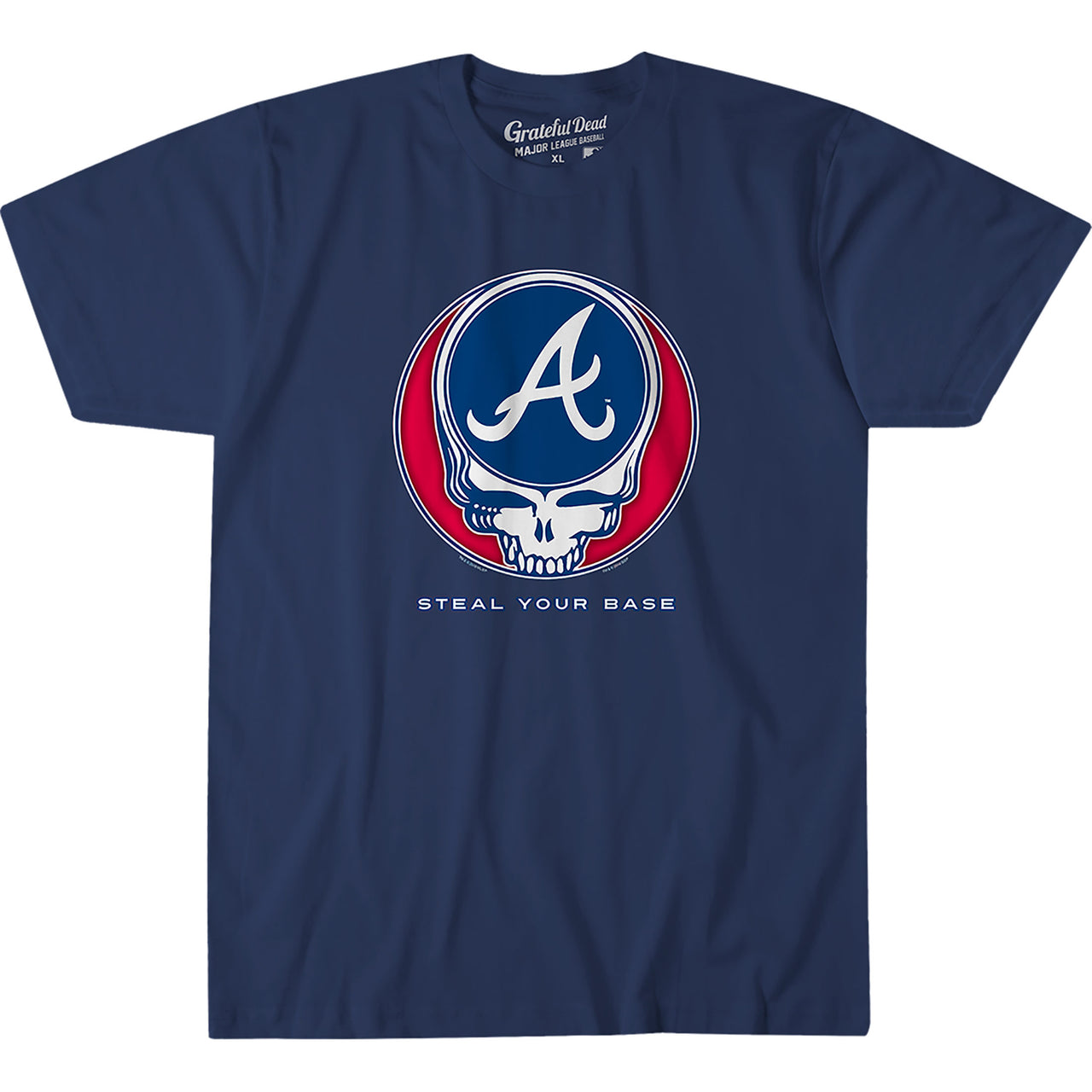Atlanta Braves Steal Your Base Navy Athletic T-Shirt