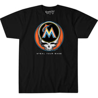 Thumbnail for Miami Marlins Steal Your Base Black Athletic T-Shirt