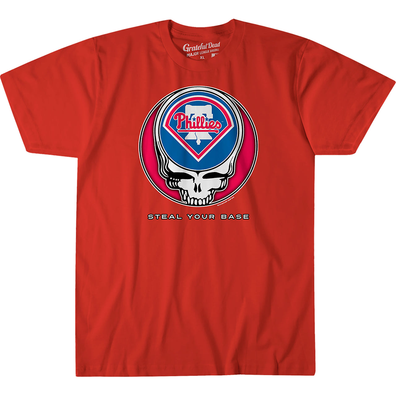 Philadelphia Phillies Steal Your Base Red Athletic T-Shirt