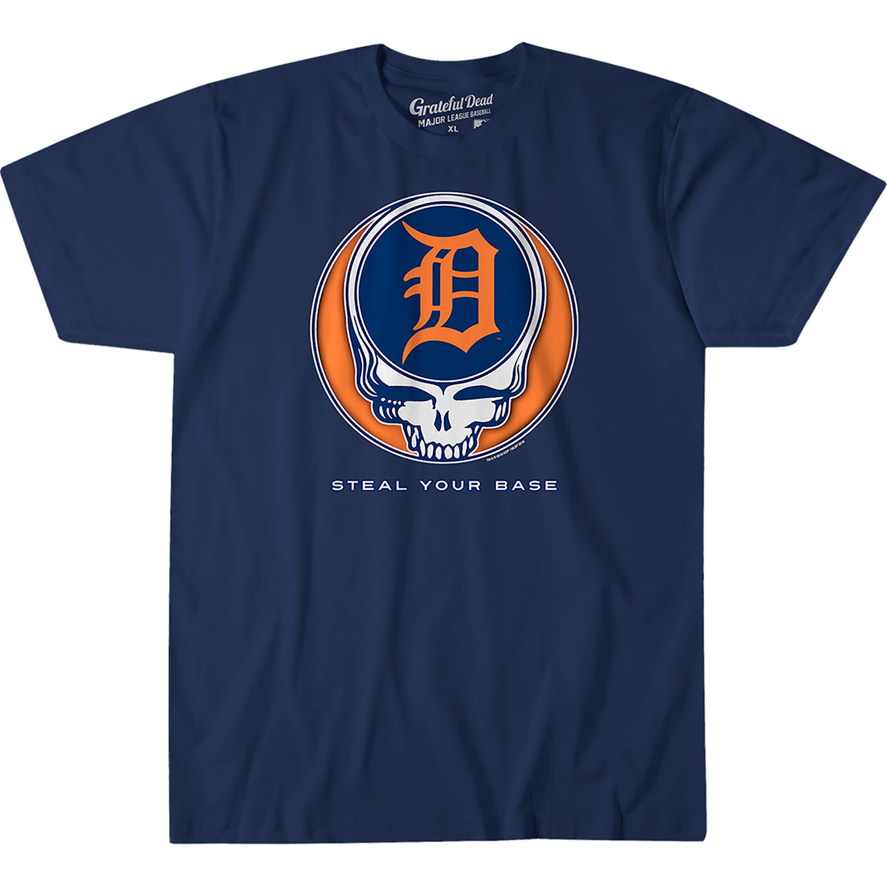 Detroit Tigers Steal Your Base Navy Athletic T-Shirt