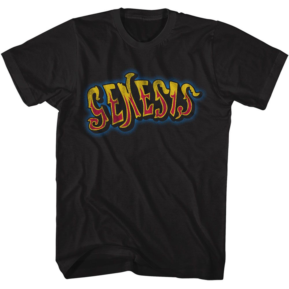 GENESIS-GENESIS RETRO COLOR LOGO-BLACK ADULT S/S TSHIRT