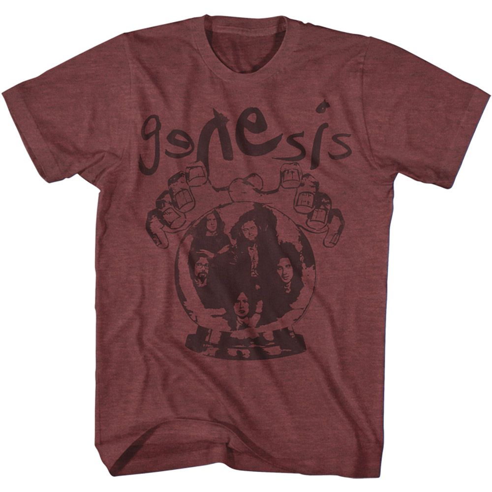 GENESIS-CRYSTAL BALL-VINTAGE MAROON HEATHER ADULT S/S TSHIRT