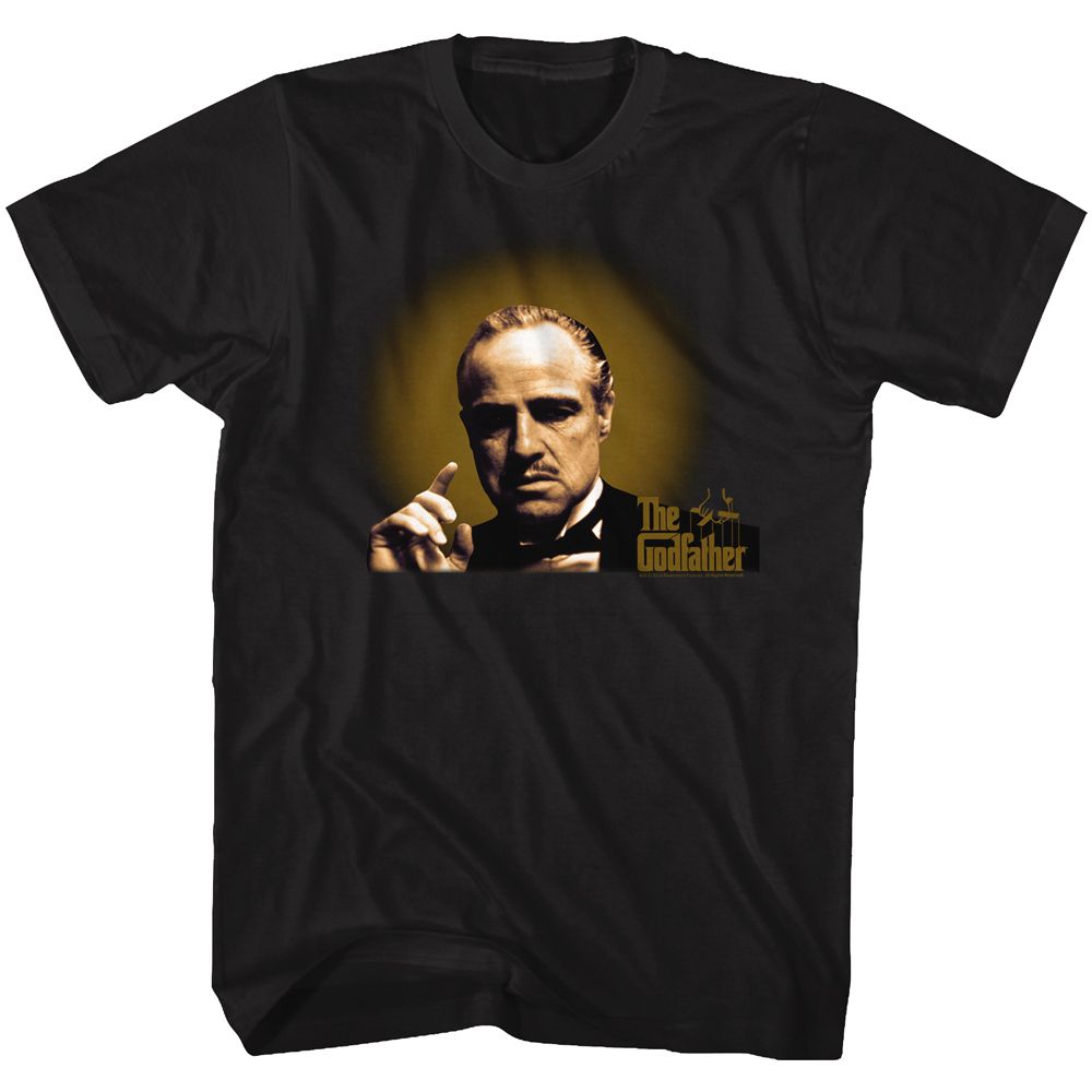 GODFATHER-GLOWING AND SHOWING-BLACK ADULT S/S TSHIRT