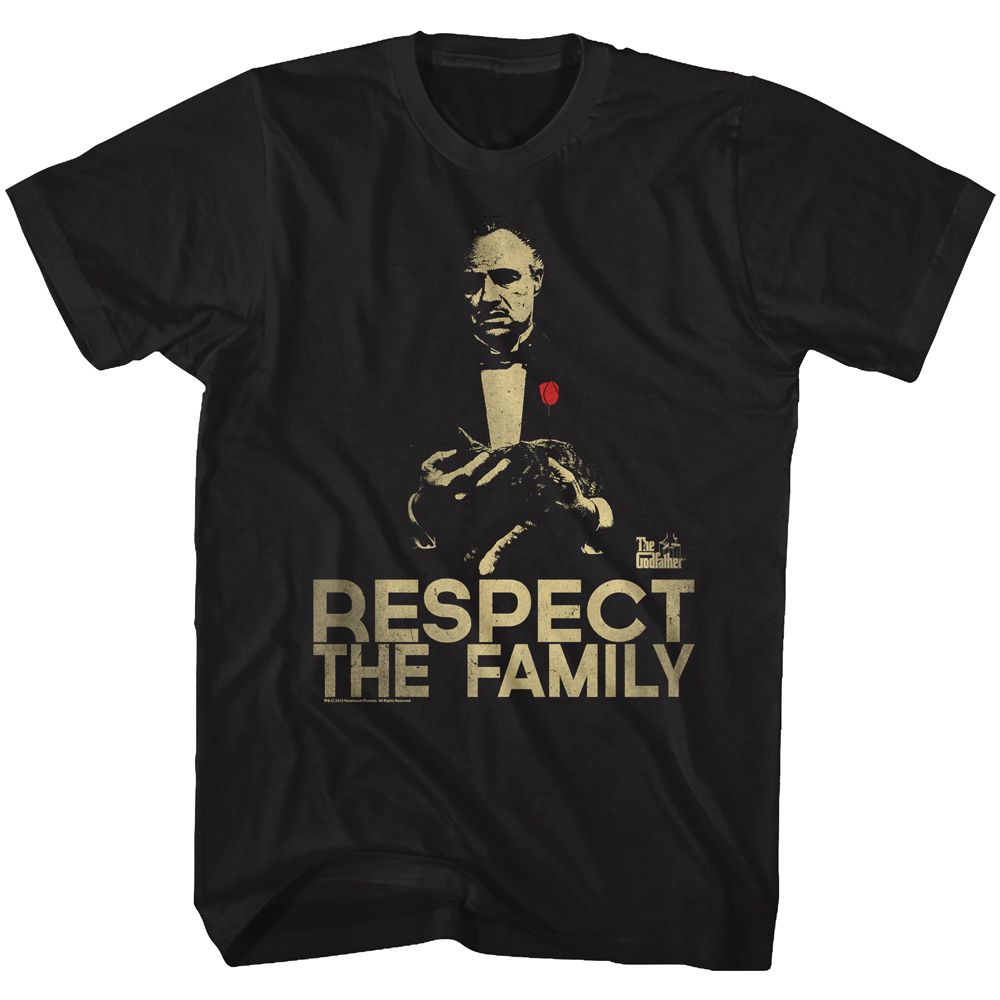 GODFATHER-RESPECT-BLACK ADULT S/S TSHIRT