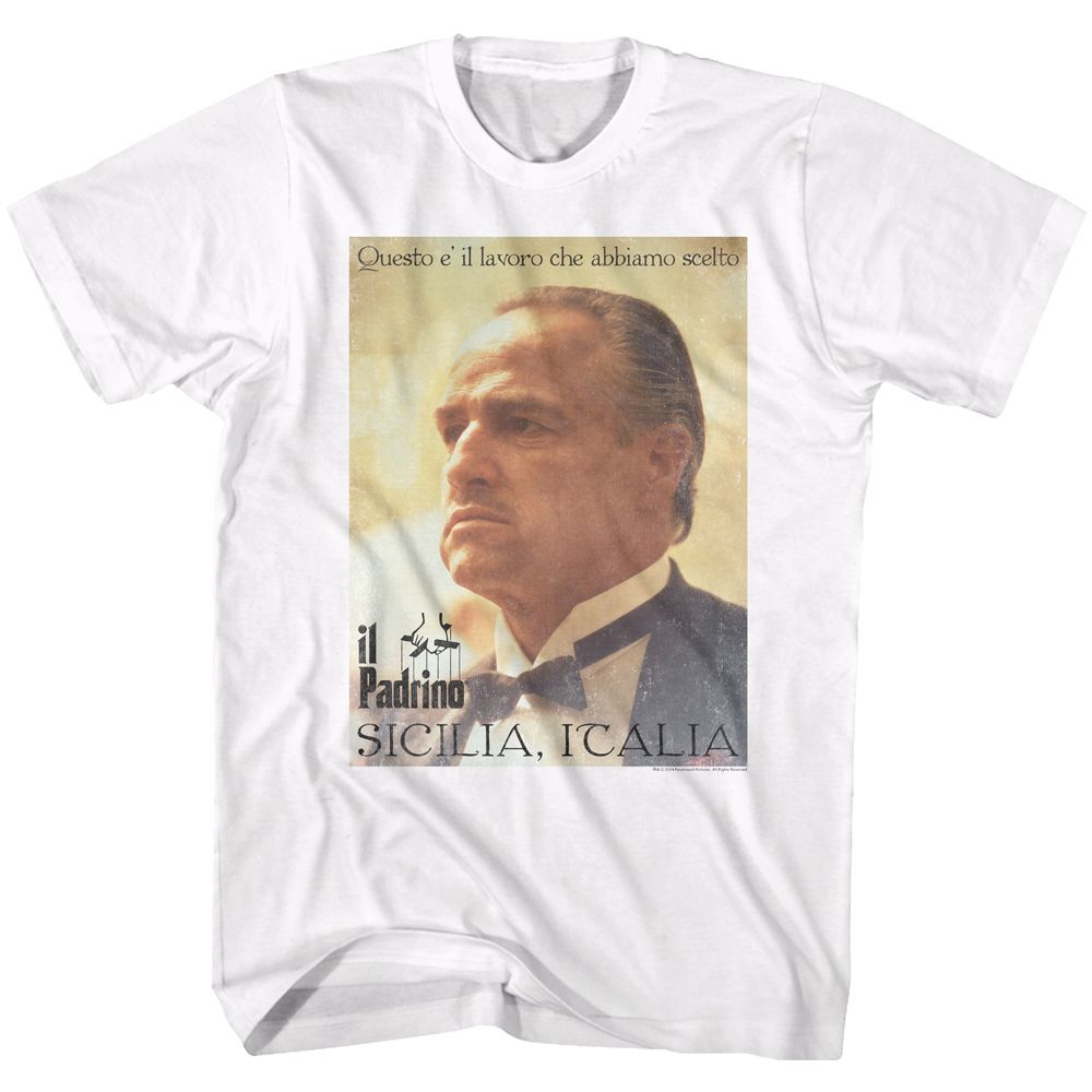 GODFATHER-POSTER-WHITE ADULT S/S TSHIRT