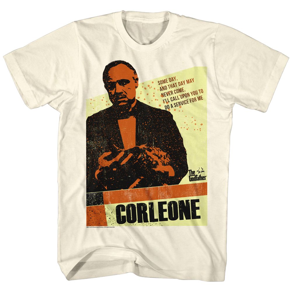 GODFATHER-CORLEONE-NATURAL ADULT S/S TSHIRT