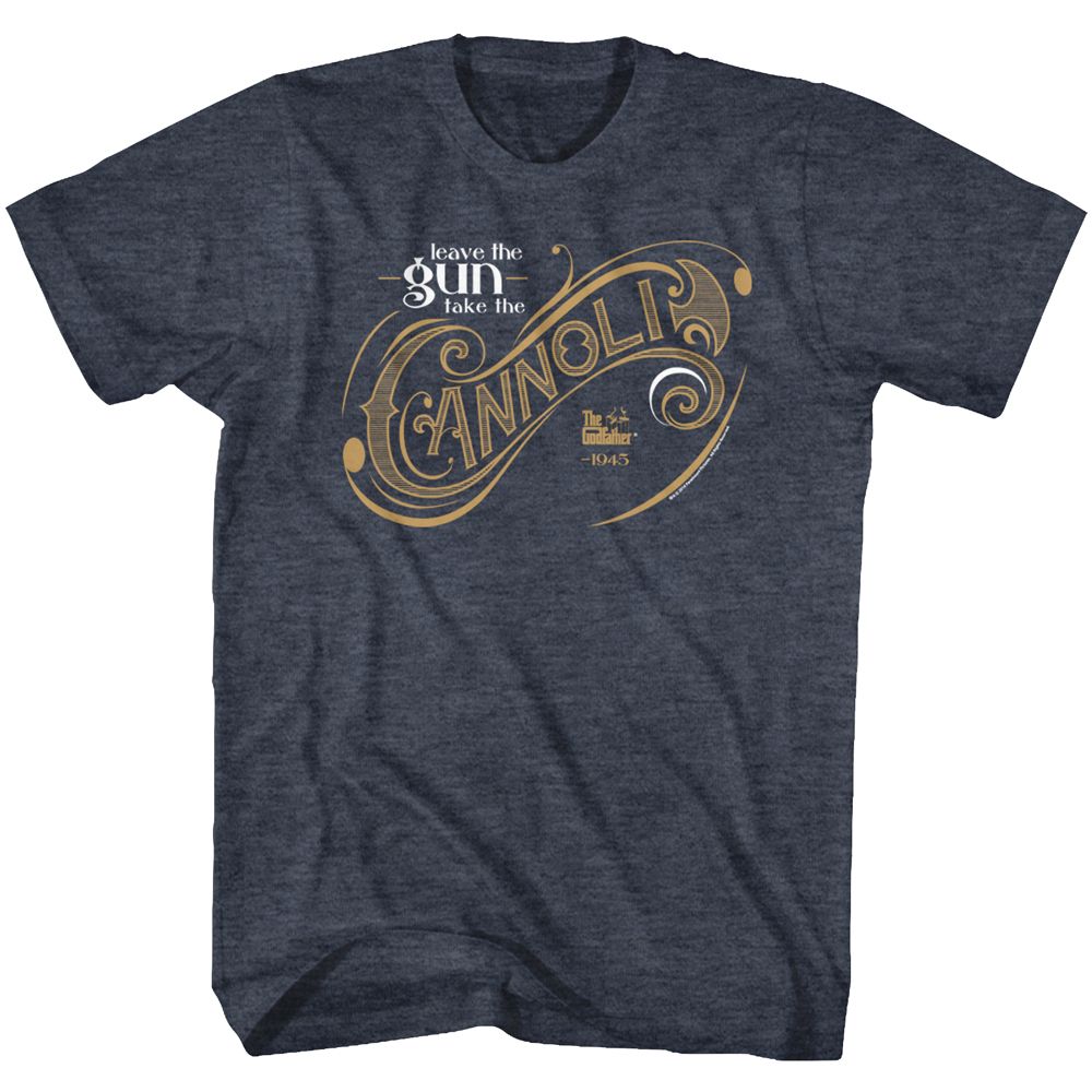 GODFATHER-TAKE THE CANNOLI-NAVY HEATHER ADULT S/S TSHIRT