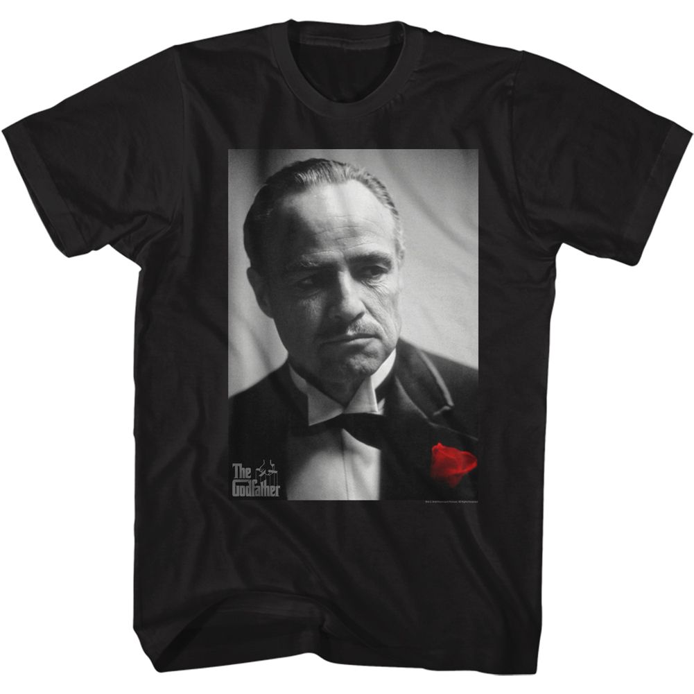 GODFATHER-RED ROSE DON-BLACK ADULT S/S TSHIRT