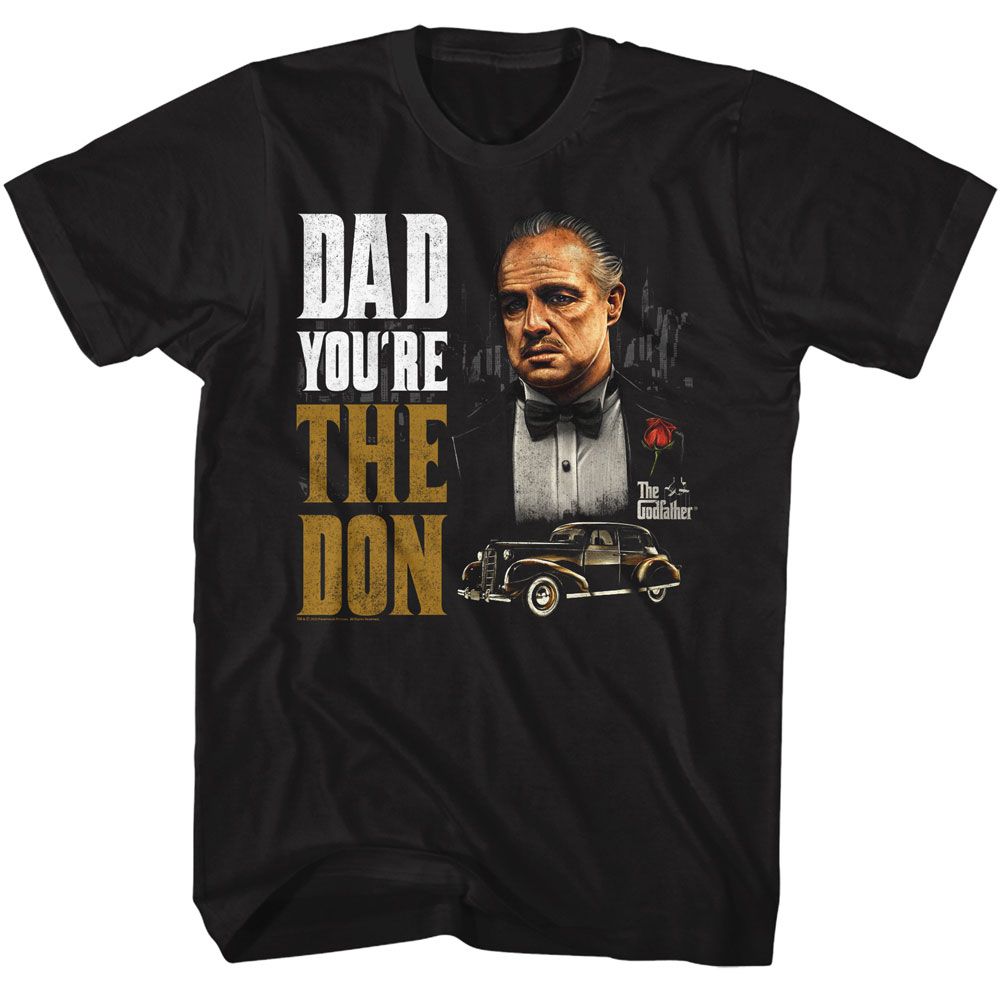 GODFATHER-GODFATHER DAD YOURE THE DON-BLACK ADULT S/S TSHIRT