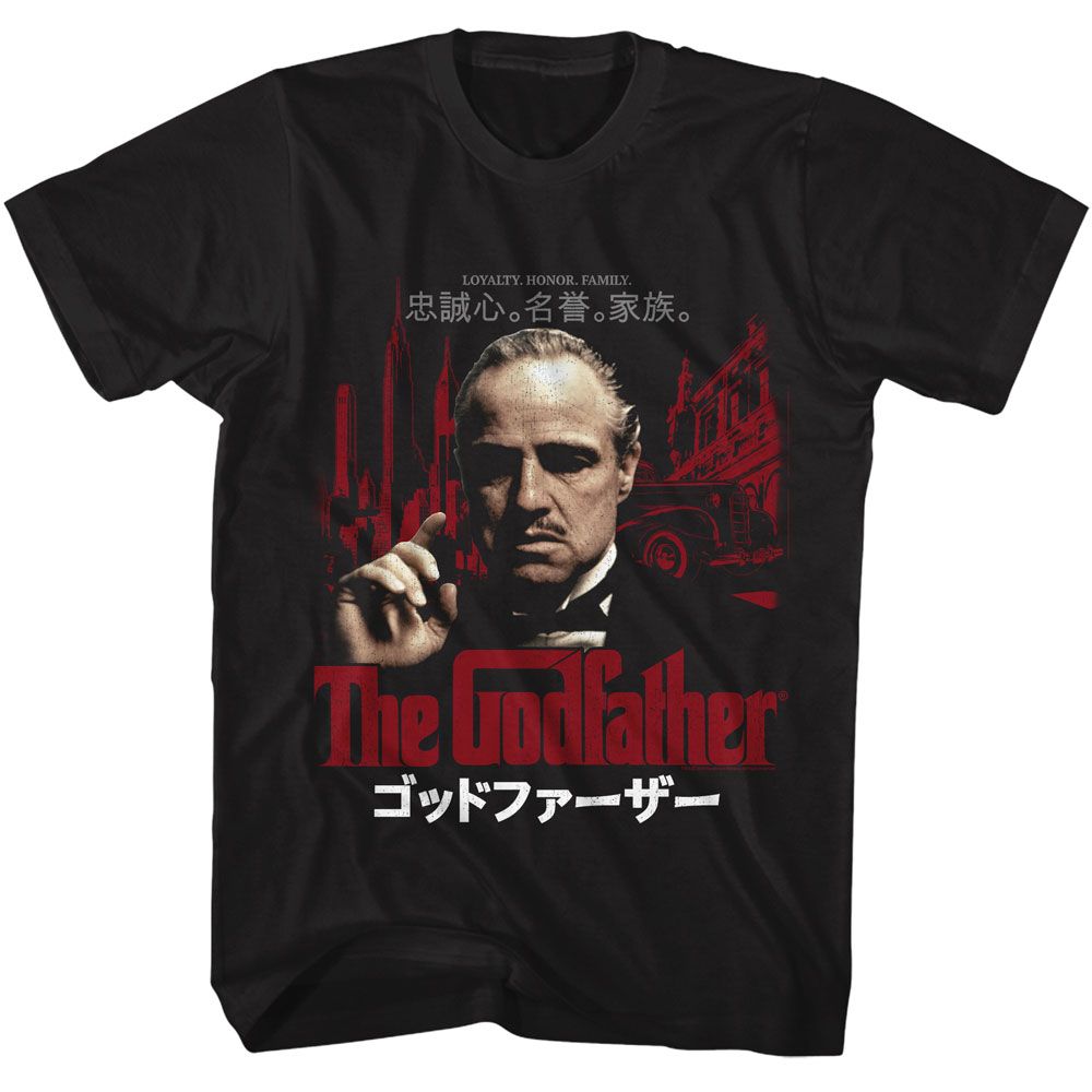 GODFATHER-GODFATHER LOYALTY HONOR FAMILY-BLACK ADULT S/S TSHIRT