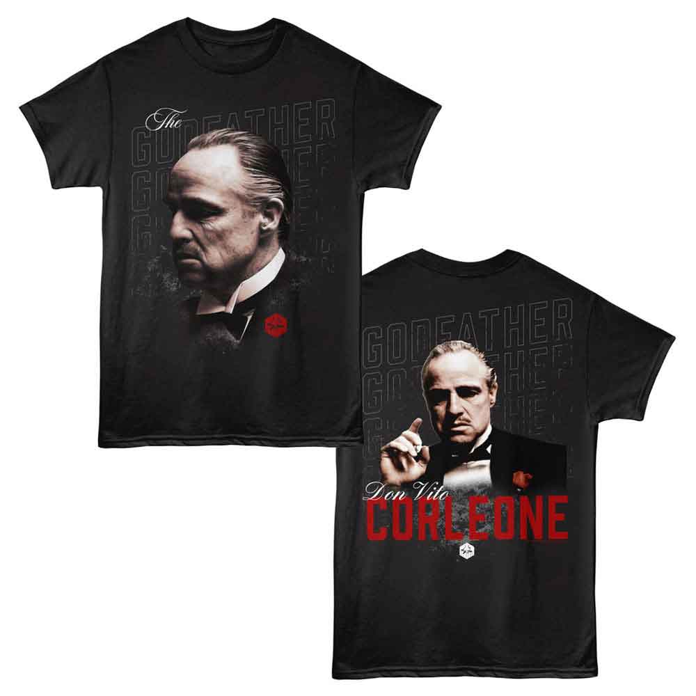 GODFATHER-GODFATHER REPEAT TEXT F B-BLACK ADULT S/S TSHIRT ***F&B***