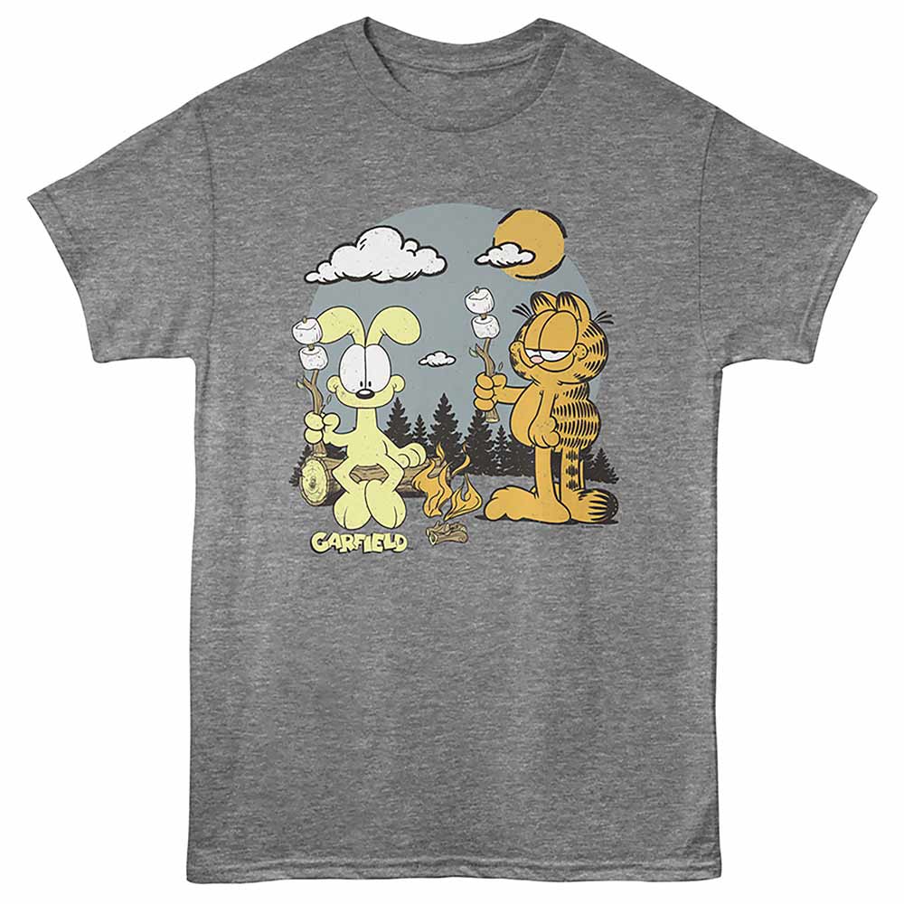 Garfield Roasting Marshmallows Adult T-Shirt