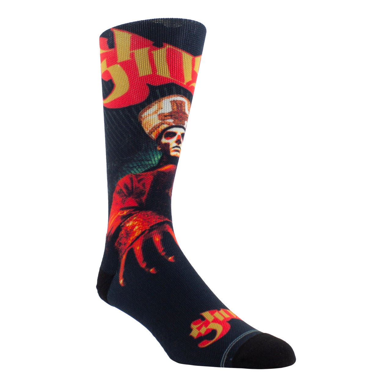 GHOST PAPA EMERITUS RED//GOLD SOCKS, 1 PAIR
