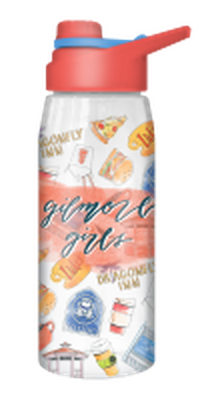 Gilmore Girls Watercolor Pattern Icons  28oz Water Bottle w Screw Lid – 12 pc ppk ($5.50 each)