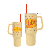 Thumbnail for Gilmore Girls Watercolor Luke's Pattern  40oz Stainless Steel Tumbler w Handle – 12 pc ppk ($13.75 each)
