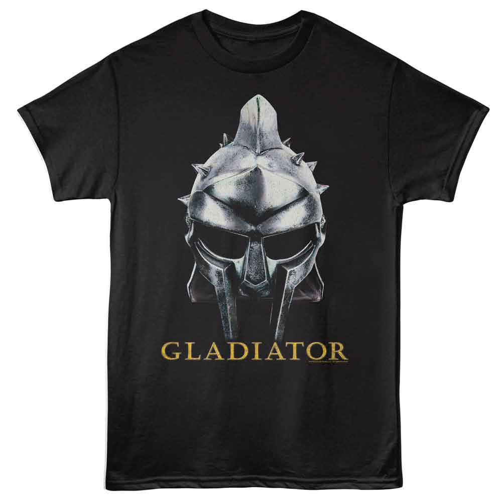 GLADIATOR-GLADIATOR HELMET AND LOGO-BLACK ADULT S/S TSHIRT