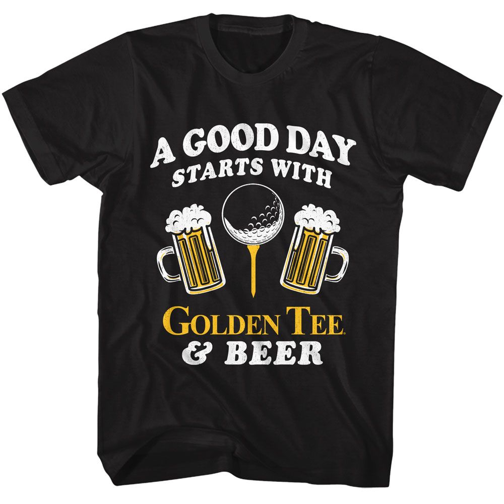 GOLDEN TEE-GOLDEN TEE A GOOD DAY-BLACK ADULT S/S TSHIRT