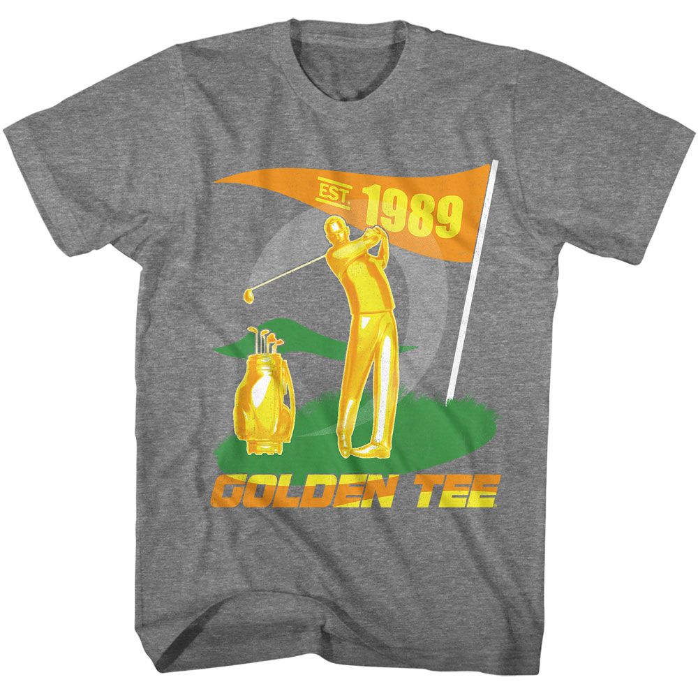 GOLDEN TEE-GOLDEN TEE EST 1989-GRAPHITE HEATHER ADULT S/S TSHIRT