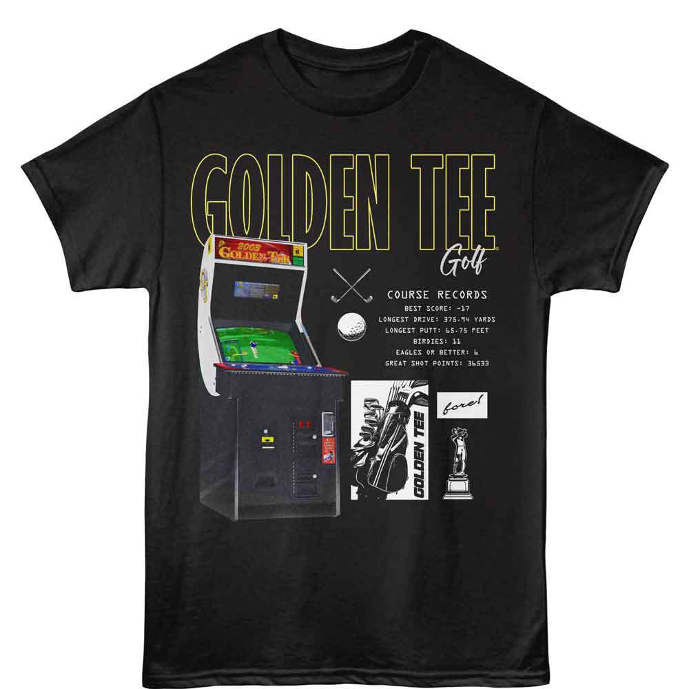 GOLDEN TEE-GOLDEN TEE LARGE GAME CABINET-BLACK ADULT S/S TSHIRT