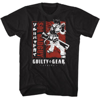 Thumbnail for GUILTY GEAR-GUILTY GEAR BLOCKED OUT SOL-BLACK ADULT S/S TSHIRT