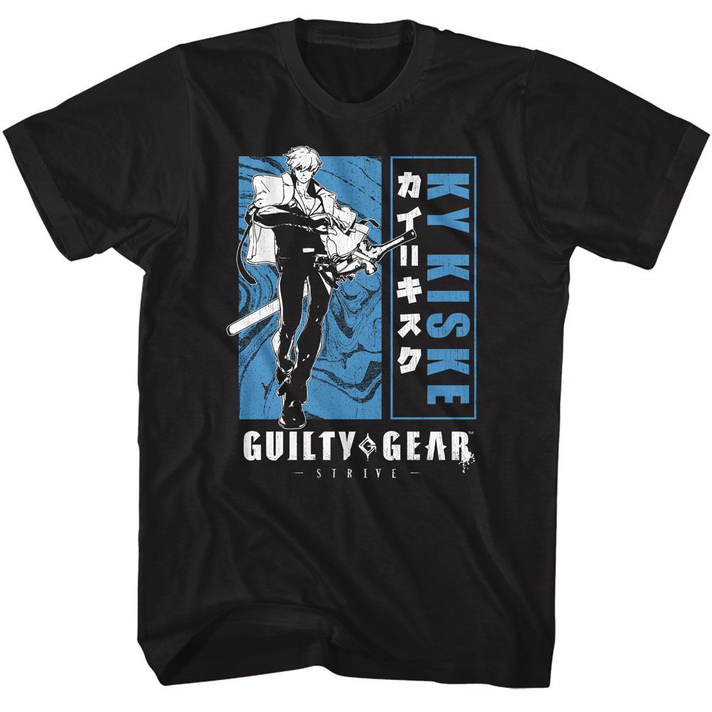 GUILTY GEAR-GUILTY GEAR BLOCKED OUT KY-BLACK ADULT S/S TSHIRT