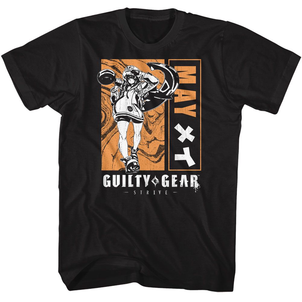 GUILTY GEAR-GUILTY GEAR BLOCKED OUT MAY-BLACK ADULT S/S TSHIRT