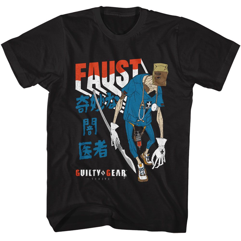 GUILTY GEAR-GUILTY GEAR FAUST-BLACK ADULT S/S TSHIRT