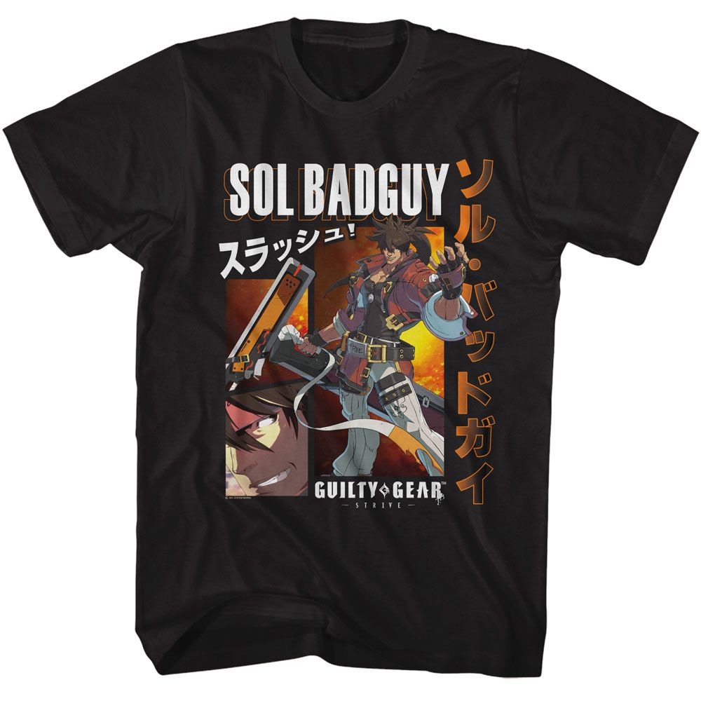 GUILTY GEAR-GUILTY GEAR SOL BADGUY-BLACK ADULT S/S TSHIRT