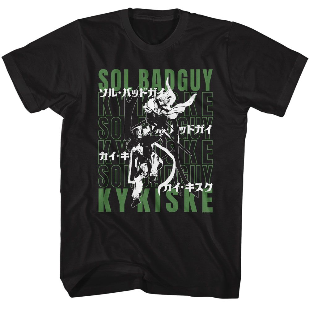 GUILTY GEAR-GUILTY GEAR SOL BADGUY AND KY KISKE-BLACK ADULT S/S TSHIRT