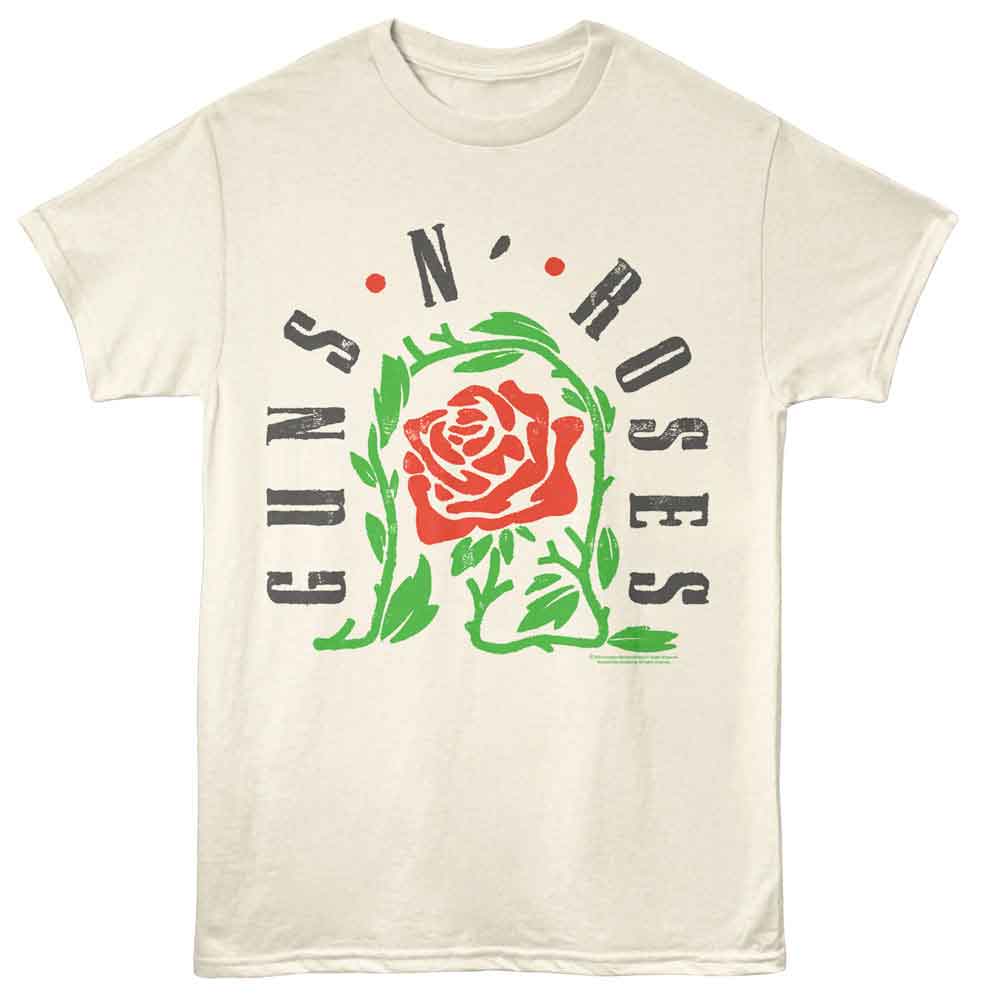 GUNS N ROSES-GNR THORNED ROSE-NATURAL ADULT S/S TSHIRT