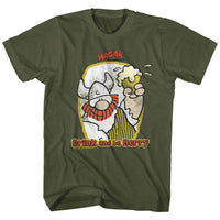Thumbnail for HAGAR THE HORRIBLE-DRINK AND BE MERRY-MILITARY GREEN ADULT S/S TSHIRT