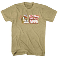 Thumbnail for HAGAR THE HORRIBLE-BUY THIS MAN A BEER-KHAKI HEATHER ADULT S/S TSHIRT