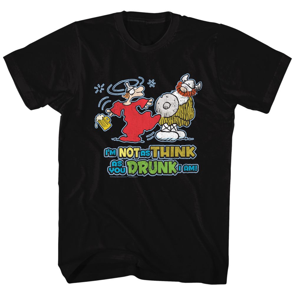 HAGAR THE HORRIBLE-IM NOT AS THINK-BLACK ADULT S/S TSHIRT