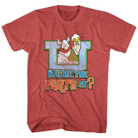 Thumbnail for HAGAR THE HORRIBLE-WHERE THE PARTY AT-RED HEATHER ADULT S/S TSHIRT