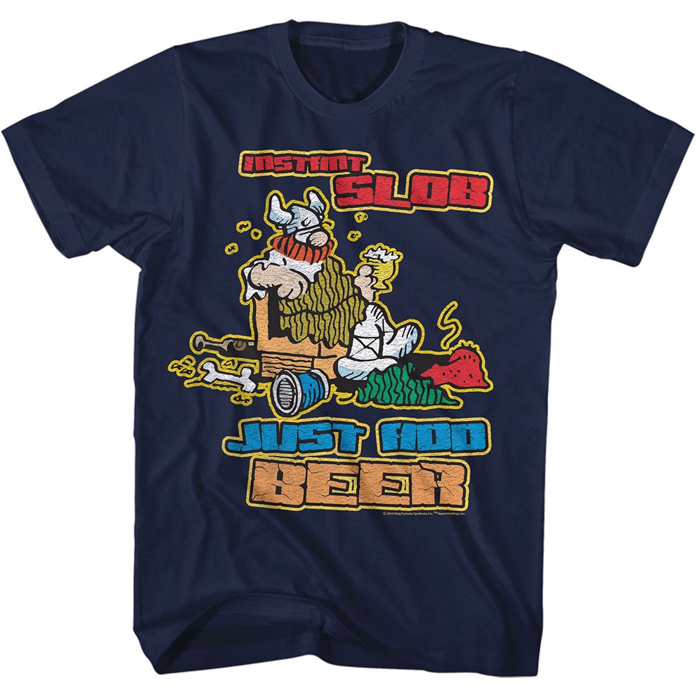 HAGAR THE HORRIBLE-INSTANT SLOB-NAVY ADULT S/S TSHIRT