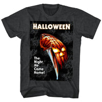 Thumbnail for HALLOWEEN-THE NIGHT HE CAME HOME-BLACK HEATHER ADULT S/S TSHIRT