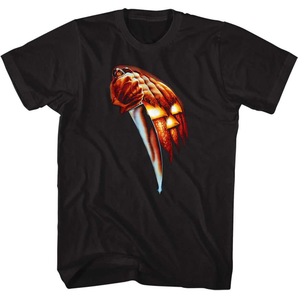 HALLOWEEN-PUMPKIN KNIFE-BLACK ADULT S/S TSHIRT