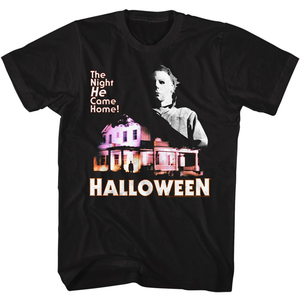 HALLOWEEN-HALLOWEEN MIKE AND HOUSE-BLACK ADULT S/S TSHIRT