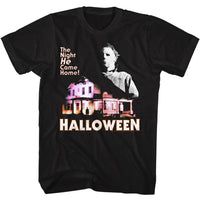 Thumbnail for HALLOWEEN-HALLOWEEN MIKE AND HOUSE-BLACK ADULT S/S TSHIRT