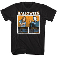 Thumbnail for HALLOWEEN-HALLOWEEN LAURIE VS MICHAEL FACE OFF-BLACK ADULT S/S TSHIRT